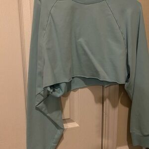 ALO Yoga light blue Cropped Long Sleeve Sweatshirt